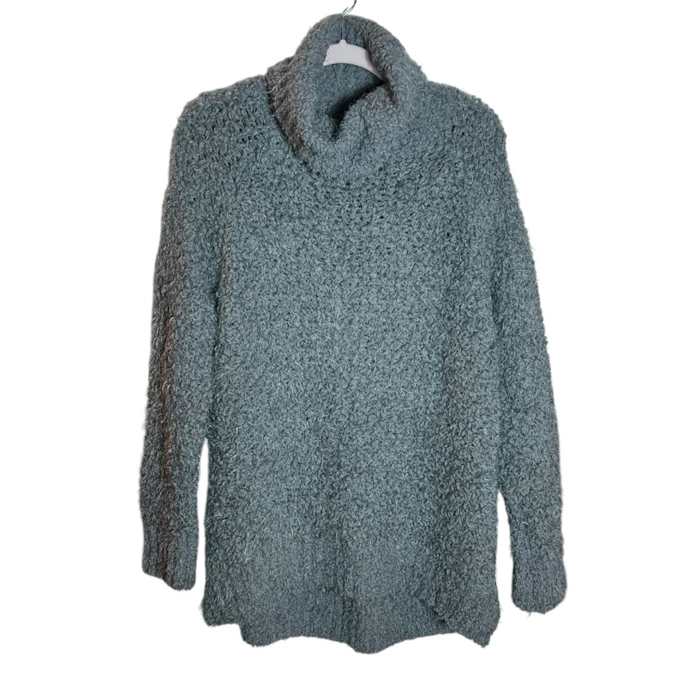 POL Oversized Turtleneck Teddy Knit Sweater, Large